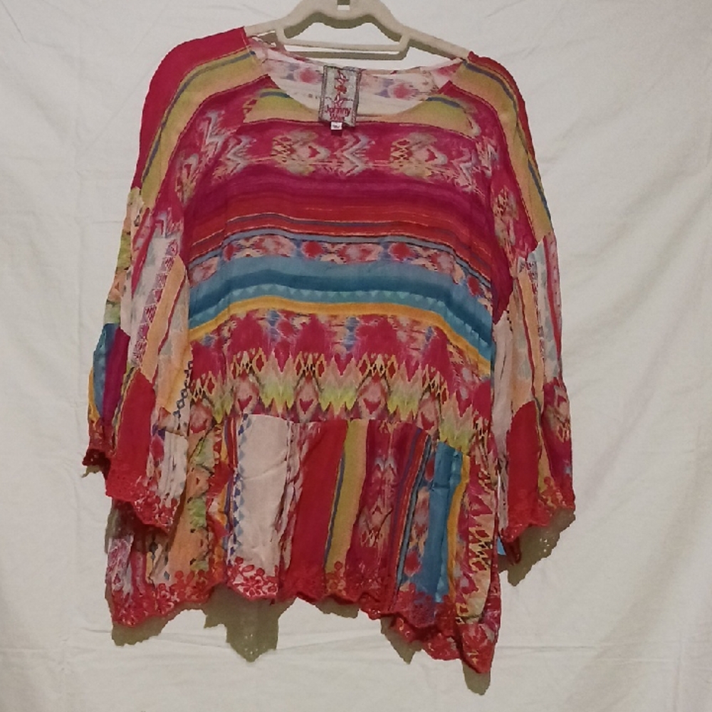 Johnny Was Colorful Bohemian Blouse